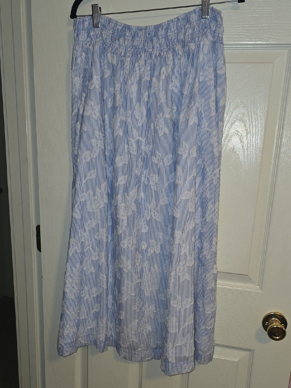 Chico's Light Blue‎ and White Floral Maxi Skirt